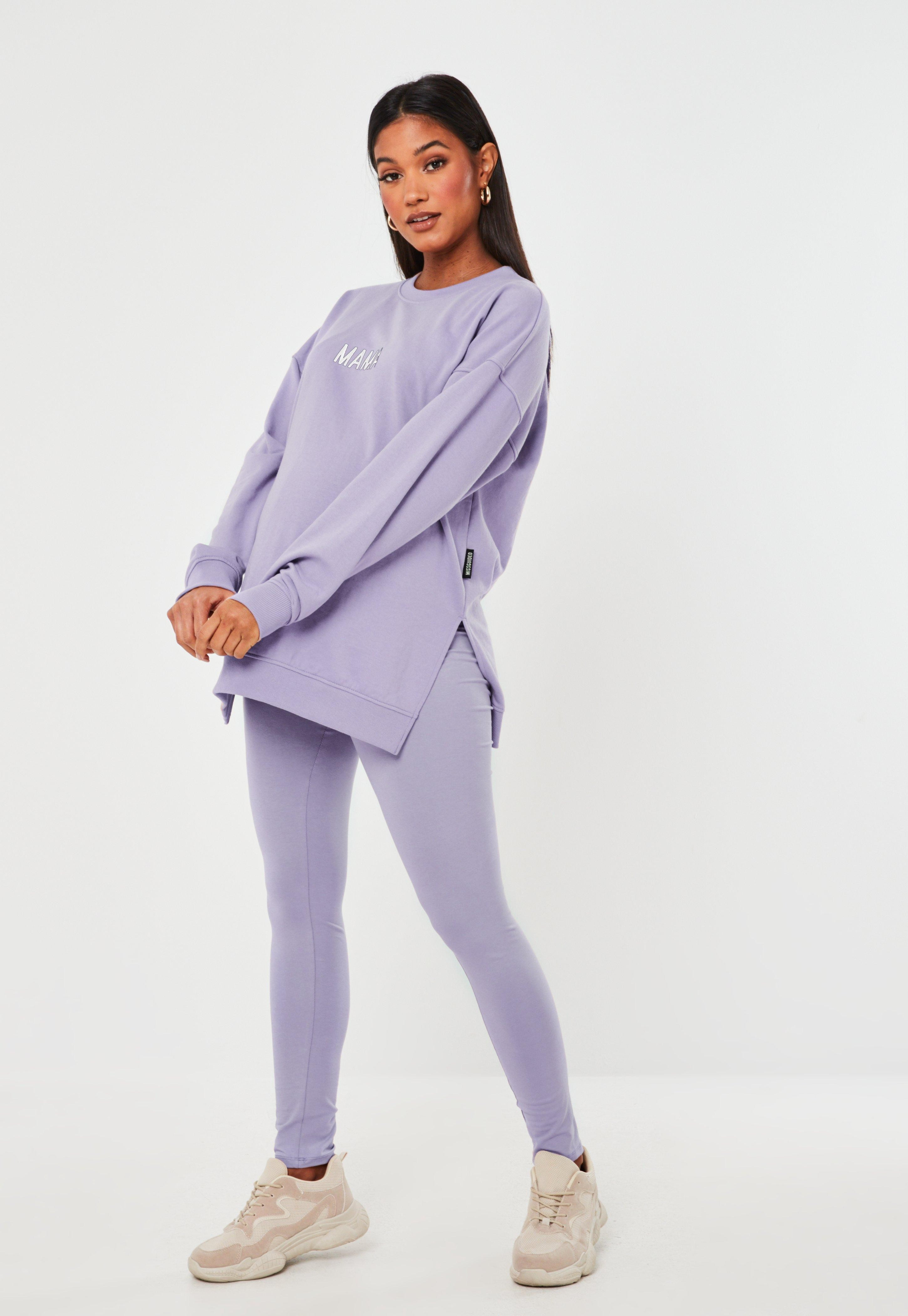 Lilac Mama Slogan Maternity Sweatshirt | Missguided (US & CA)