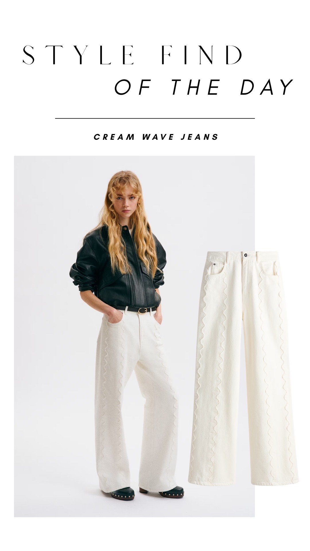 Style find of the day: cream wave jeans

#LTKuk #LTKstyletip #LTKspring