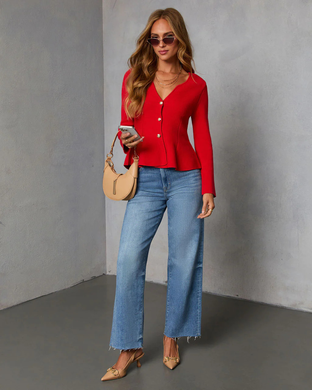 Jesina Peplum Sweater Top | VICI