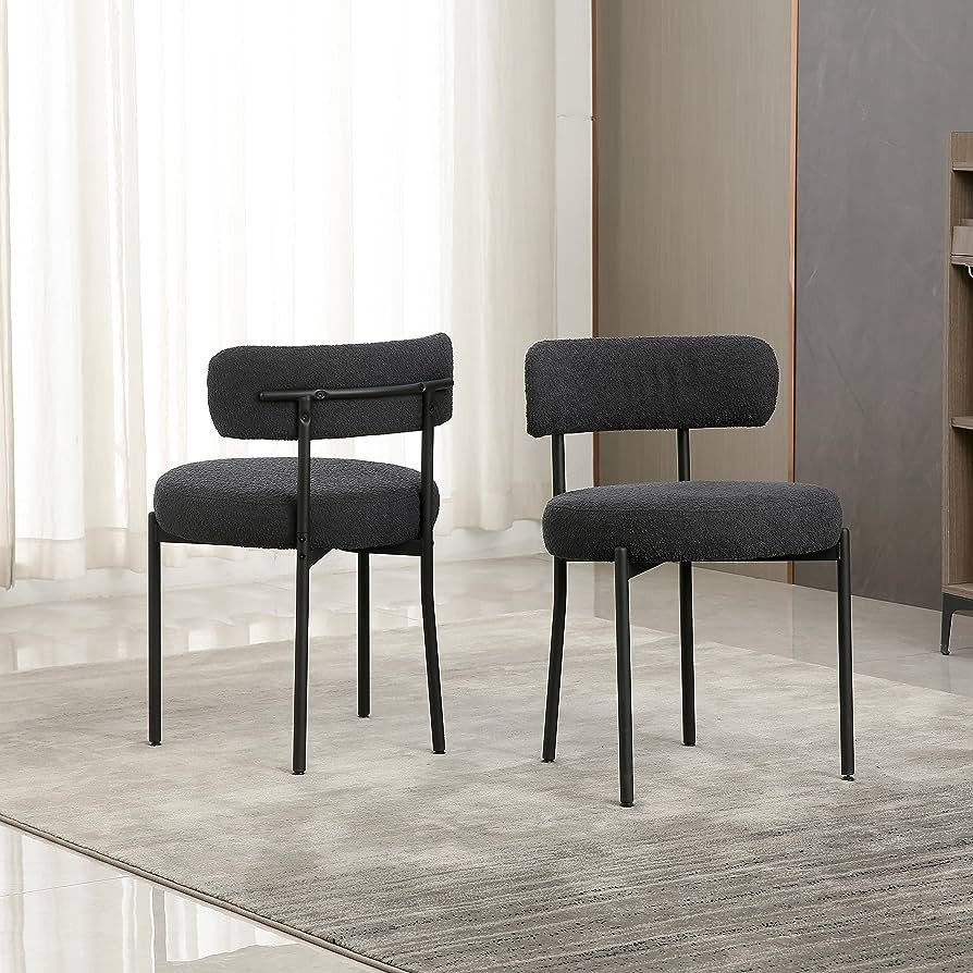 DYHOME Black Dining Chairs Set of 2, Mid-Century Modern Dining Chairs, Kitchen Dining Room Chairs, C | Amazon (US)