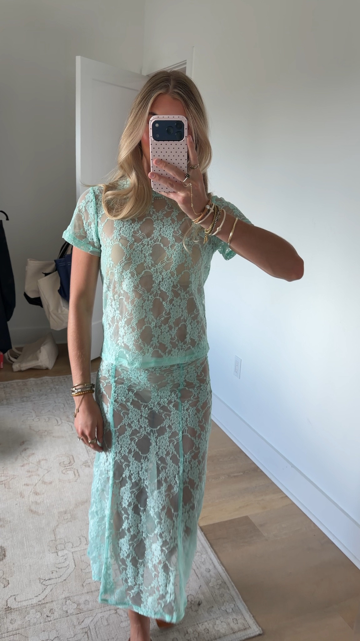 Le Bop lace midi skirt size XXS. Le Bop lace shirt size xs. 

This tee from LE BOP is crafted from lightweight stretch lace and features a crew neck, short sleeves, and a sheer construction. Made in the USA, this top brings a touch of delicate texture to casual looks.
@Shopbop 
This lace skirt from LE BOP features a covered elastic waistband and a floral pattern. Exclusive to Shopbop, the sheer lace construction and stretchy fit make it a go-to choice for evenings out and social gatherings.

#LTKootd #LTKdayinmylife #LTKSeasonal