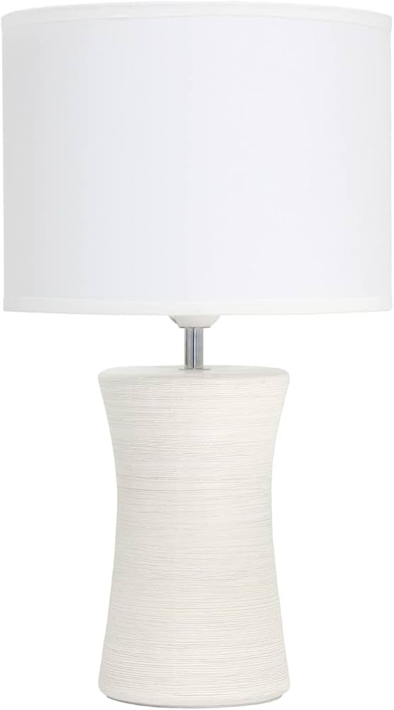 Simple Designs LT2099-OFF Ceramic Hourglass Table Lamp, Off White | Amazon (US)