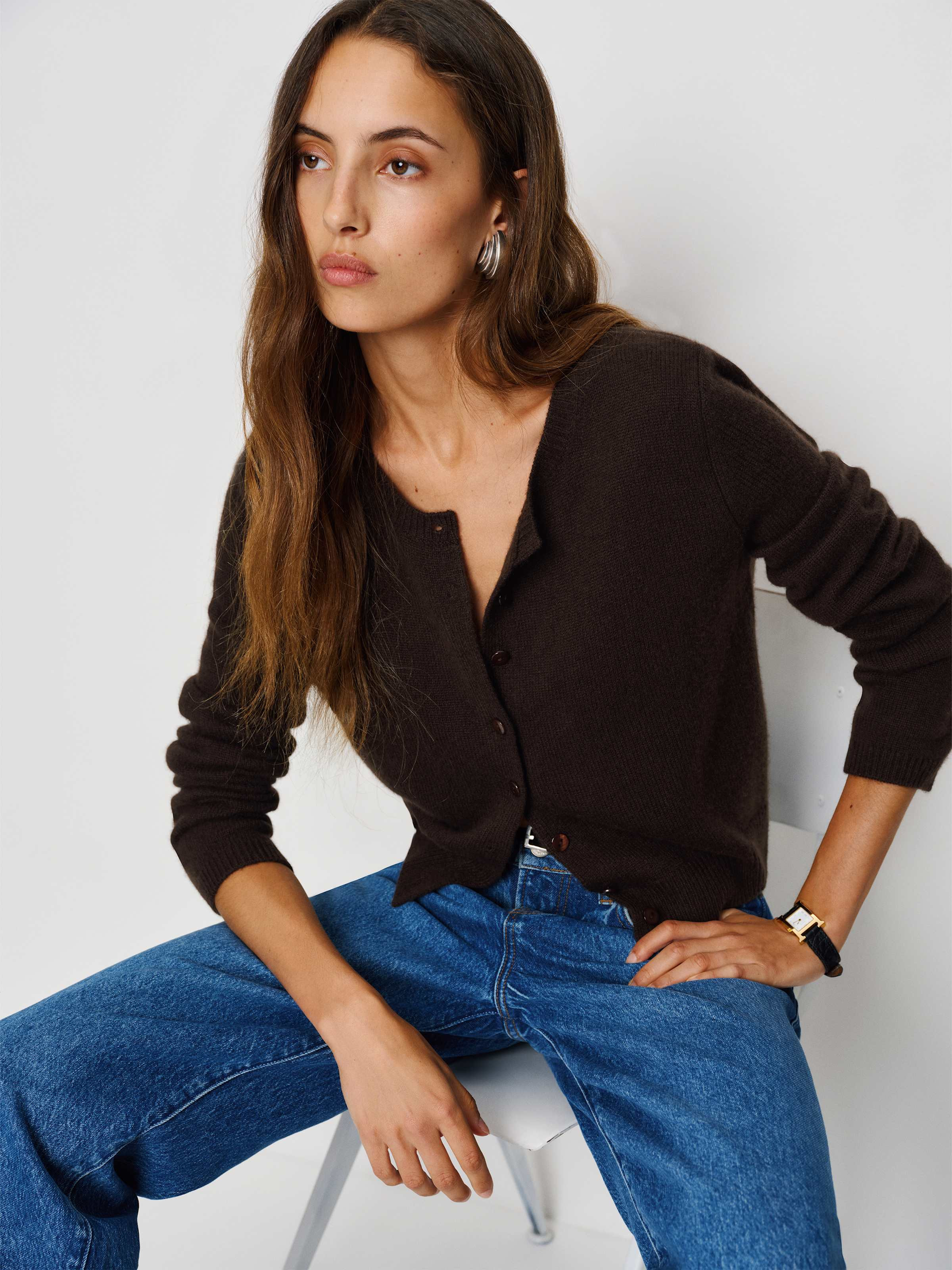 Clara Cashmere Crew Cardigan | Reformation (Global)