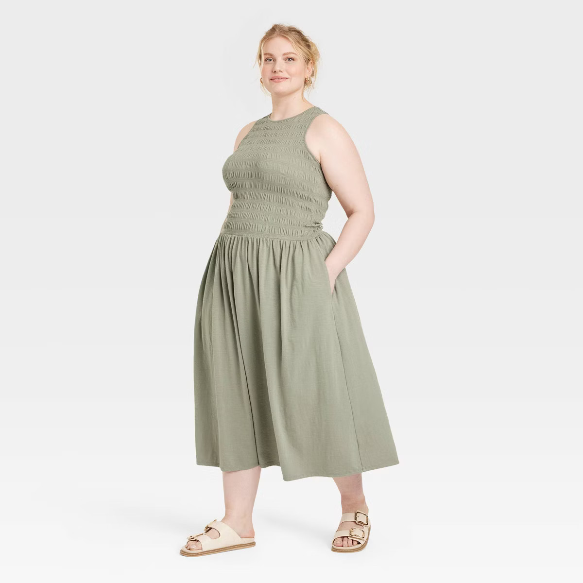 Women's Smocked Knit Maxi A-Line Dress - Universal Thread™ | Target