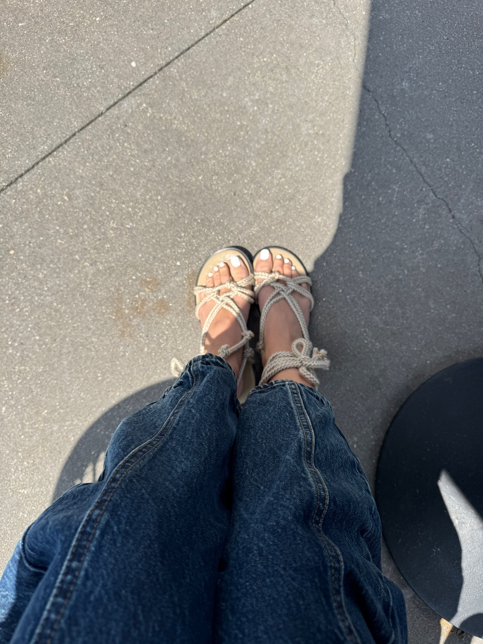 My favorite barrel jeans and lace up sandals ✨ size down in the denim 

#LTKStyleTip #LTKShoeCrush