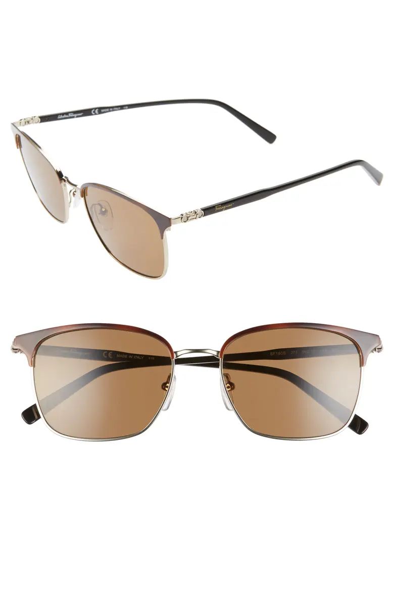 Salvatore Ferragamo Capsule Metal 55mm Rectangle Sunglasses | Nordstrom Rack