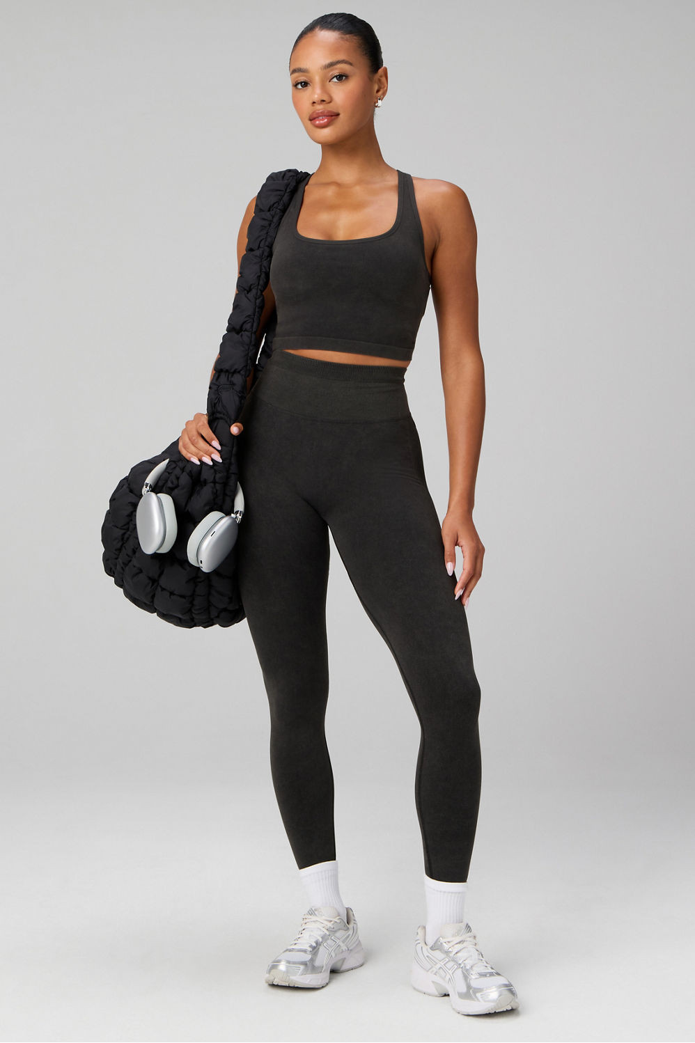 Seamless Cropped Built-In Bra Tank + Seamless Scrunch Legging 2-Piece Outfit | Fabletics