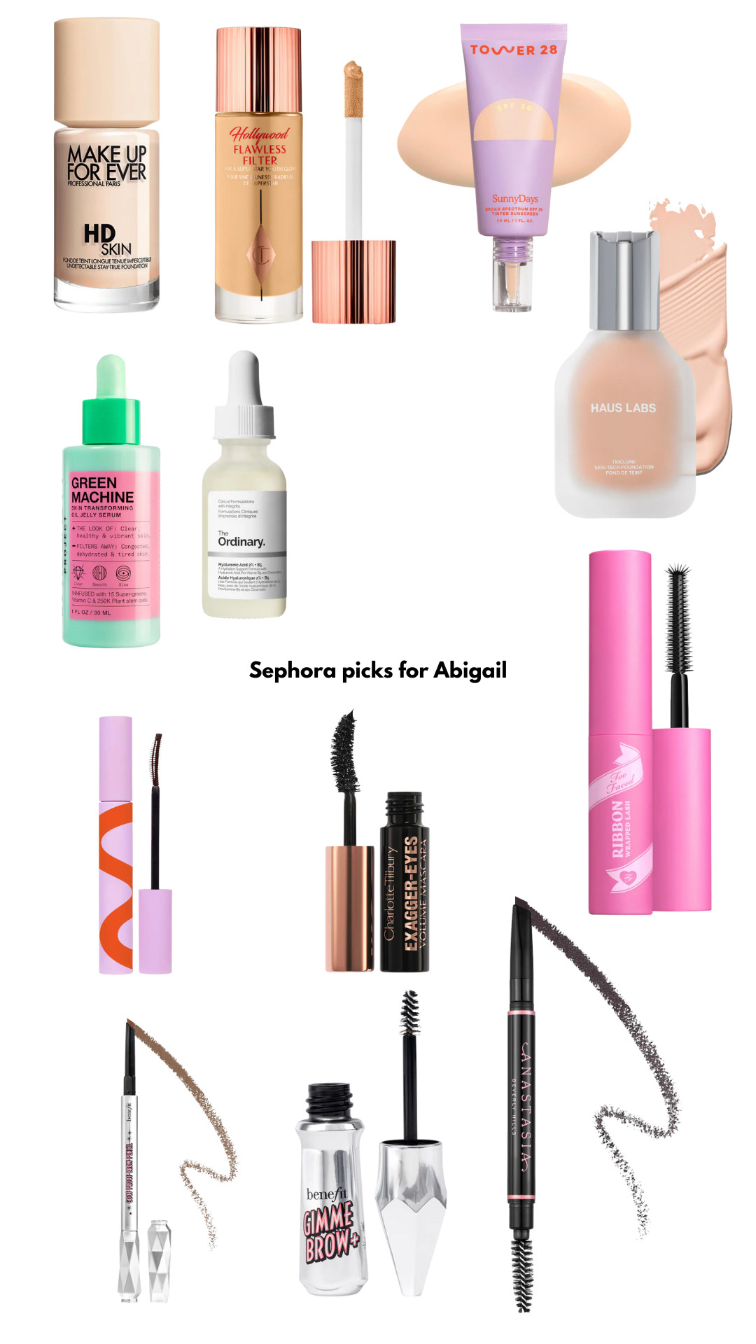 Sephora Sale picks for Abigail: liquid foundation, mascara, eyebrows & hydrating serum  

 #LTKSaleAlert #LTKBeauty