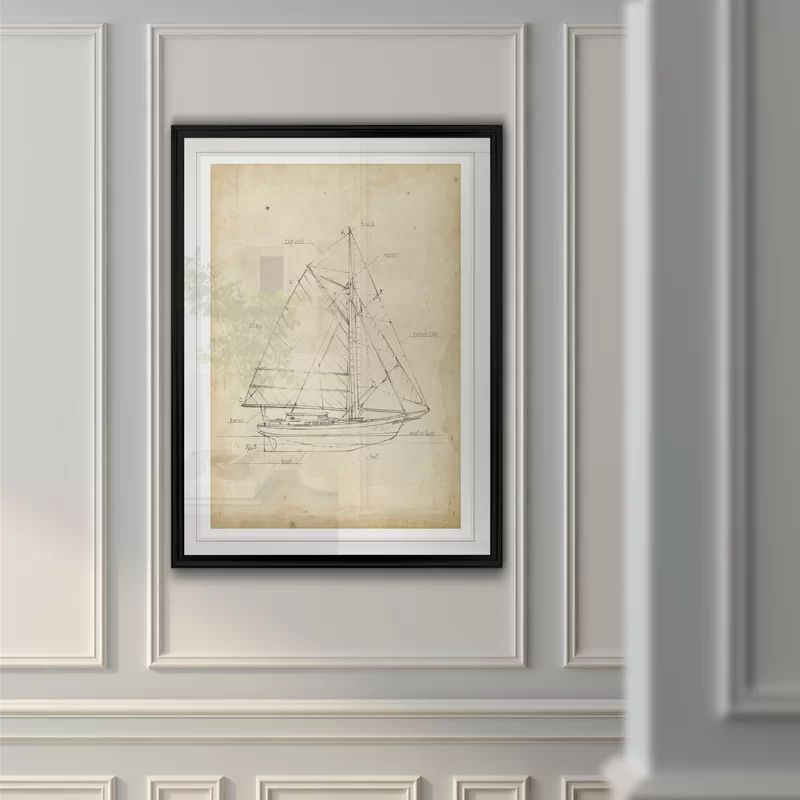 Sailboat Blueprint III On Canvas Print | Wayfair North America