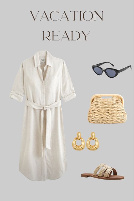 Vacation outfit idea 

Midi dress, clutch, sunglasses, gold earrings 

#LTKfindsunder50 #LTKfindsunder100 #LTKstyletip