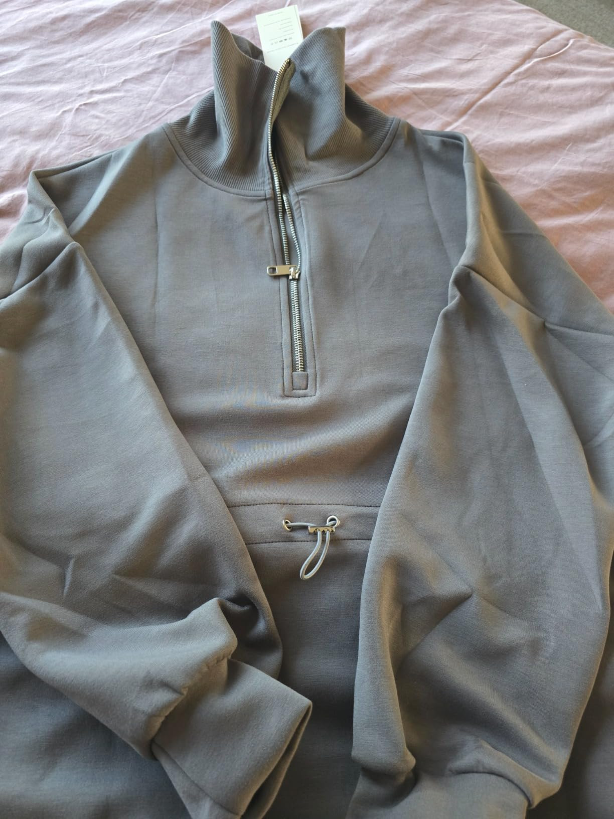 Dokotoo Womens Oversized Sweatshirts Half Zip Drawstring Waist Long Sleeve Side Slits Casual Pull... | Amazon (US)