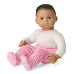 Bitty Baby® Doll #5 with dark brown hair in Pretty Pink | American Girl