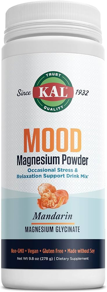 KAL Mood Magnesium Powder with L-Theanine - Mandarin Flavor Magnesium Supplement - Relaxation Sup... | Amazon (US)