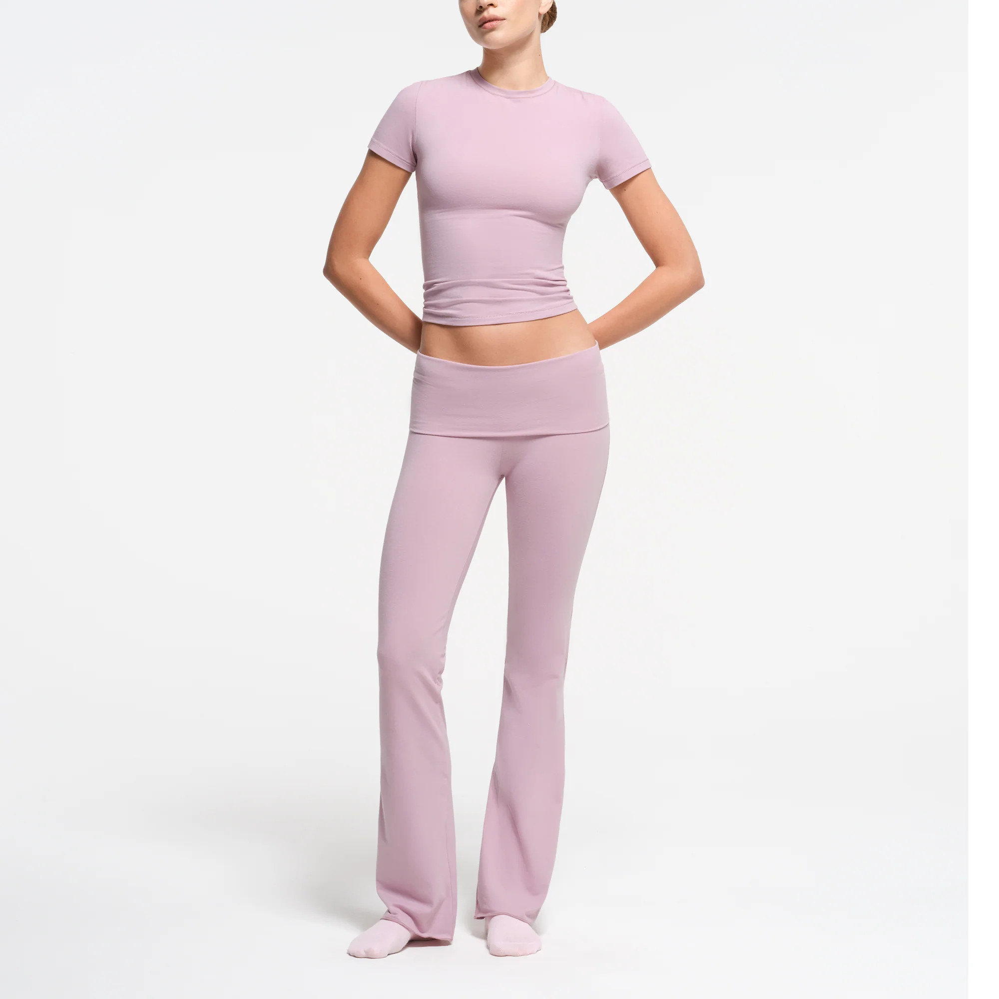 SKIMS Foldover Pant | Pink | Small | Cotton Jersey | SKIMS (US)