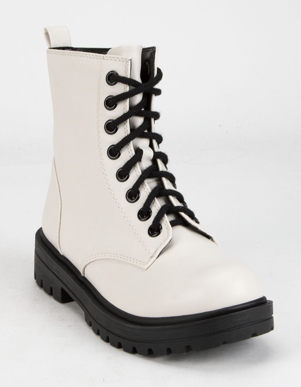 SODA Lug Sole Womens White Combat Boots | Tillys