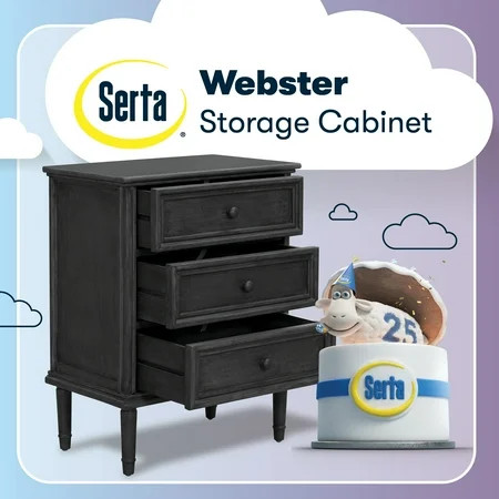 Finch Webster 3 Drawer Storage Cabinet Dark Gray | Walmart (US)