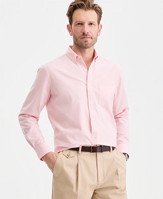 Men's Solid Stretch Oxford Cotton Shirt | Macy's