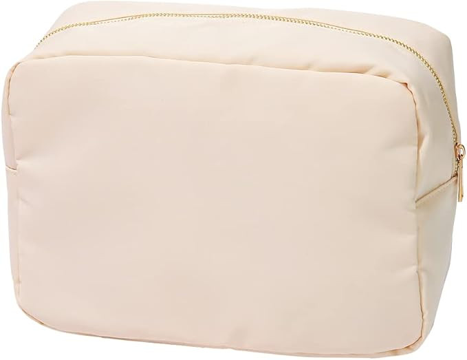 YogoRun Super Large Makeup Pouch Bag Travel Cosmetic Pouch Bag for Women/Men (Beige,XL) | Amazon (US)