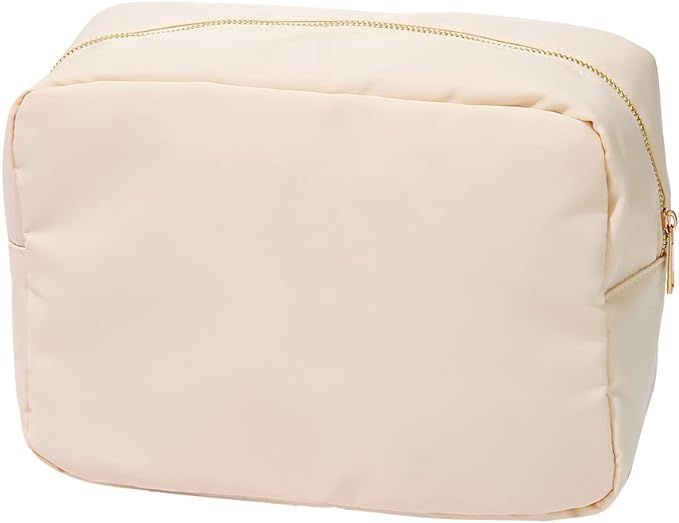YogoRun Super Large Makeup Pouch Bag Travel Cosmetic Pouch Bag for Women/Men (Beige,XL) | Amazon (US)
