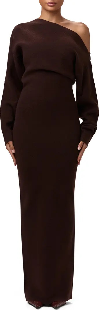 One-Shoulder Long Sleeve Maxi Sweater Dress | Nordstrom