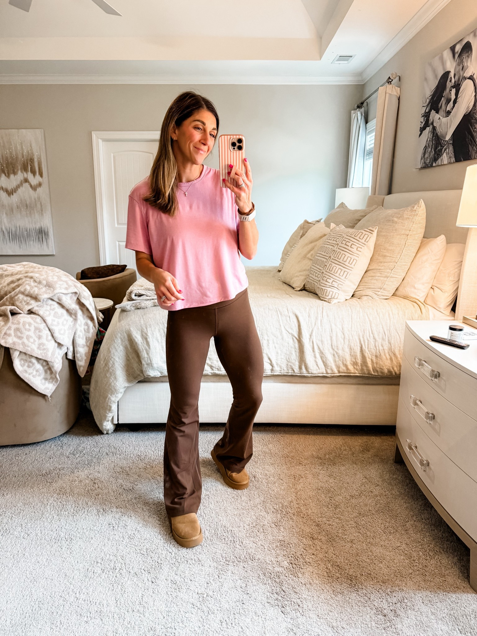 Shop outfit details here!

Tee: target crop tee. Size small. Comes in other colors too! 
Pants: Lululemon Groove Super High Rise pants. Super light weight and stretchy! Color is Java but from last year. New colors available. 
Shoes are last year from Pink Lily. Linked exact and Ugg version

Necklace and loopy phone case also linked. Code: watsonansley10 for 10% off Loopy

Daily outfit | Lululemon | tee | leggings | yoga pants | sweatpants | flare | high waisted | high rise | workout | fitness | fit | workout | active | athleisure | athlete | athletic | Uggs | slippers | platform | shoes | cross necklace | loopy case | mom style | fashion



#LTKStyleTip #LTKActive #LTKFindsUnder100