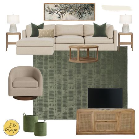 This family-friendly green living room has a performance fabric sectional (with built-in storage), a washable rug, and hidden storage for toys. It’s elegant and yet still works for a busy family! 

#LTKHome