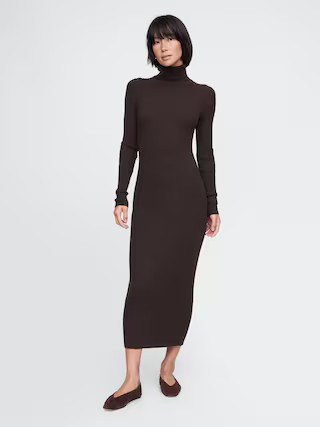 Turtleneck Rib Midi Sweater Dress | Gap (US)
