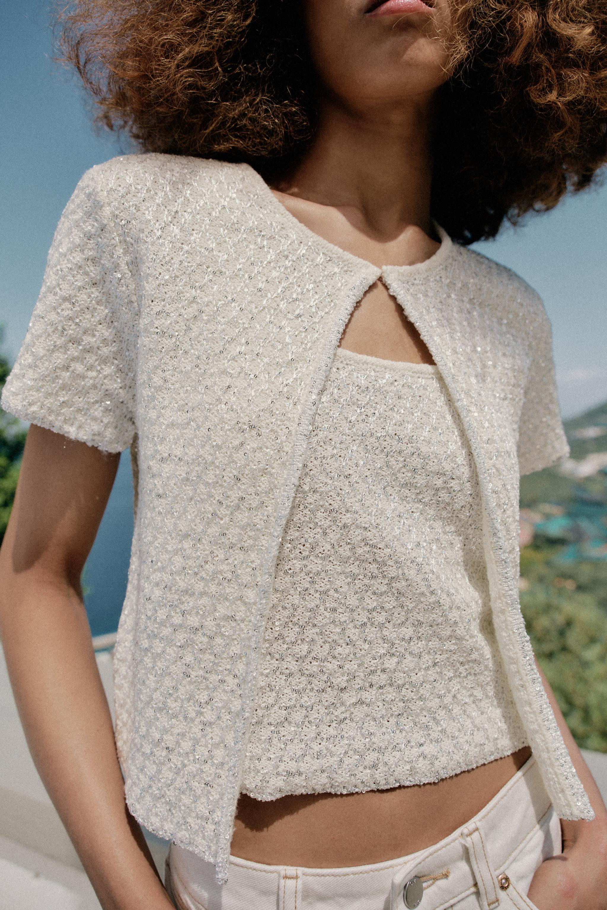 STRICKTOP MIT PAILLETTEN UND METALLIC-GARN | Zara DE