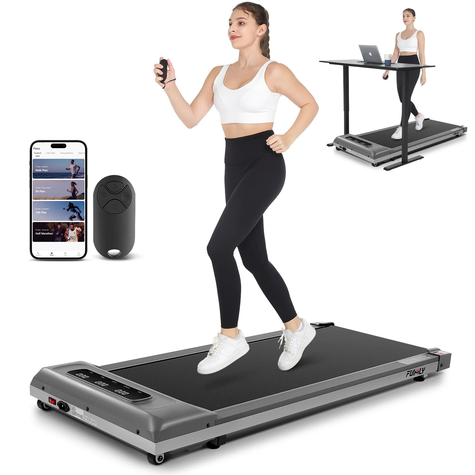 FUNMILY Walking Pad&Under Desk Treadmill for Home&Office, Speed Range 0.5~3.8mph, 300 lbs Weight ... | Walmart (US)