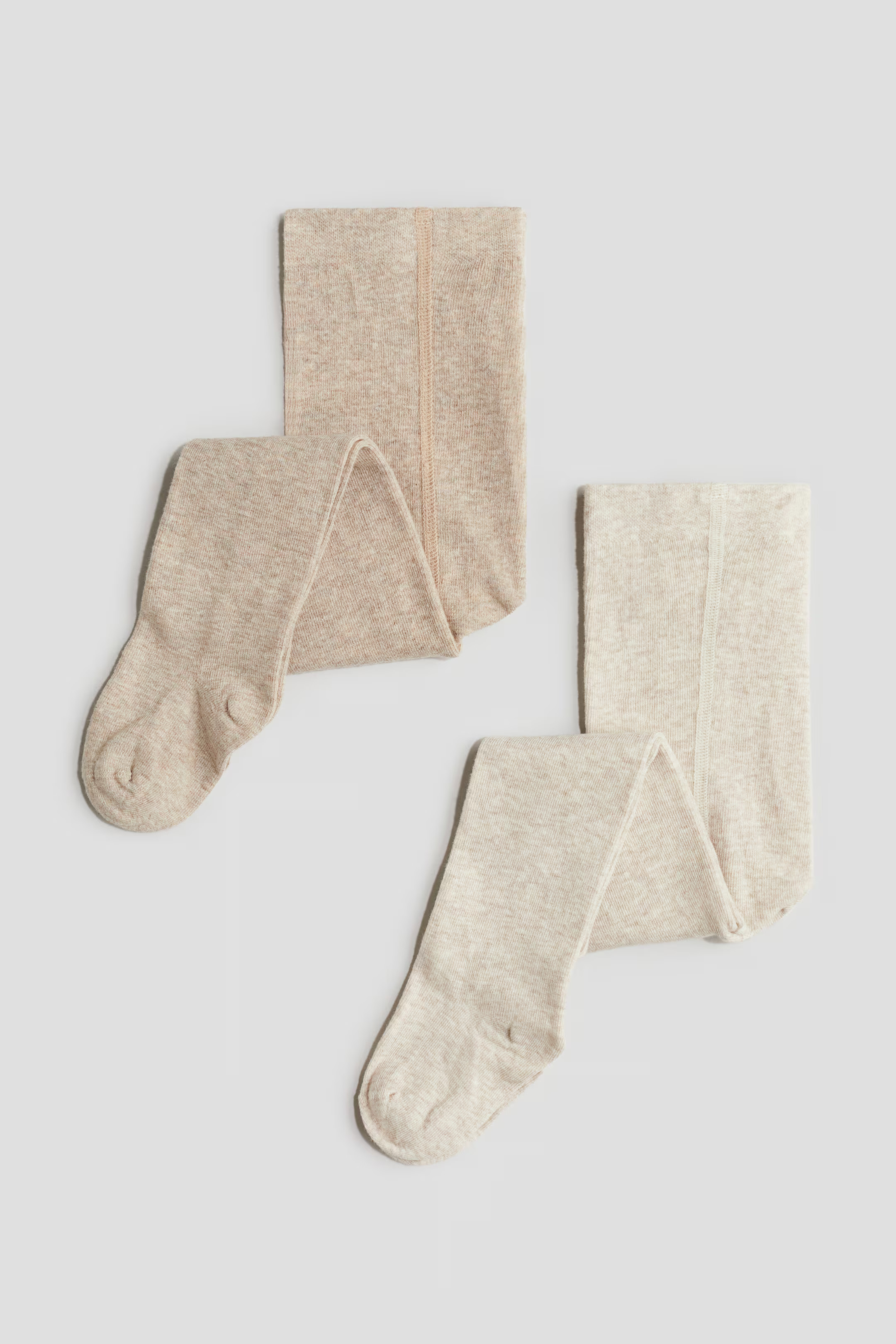2-pack Tights - Regular waist - Beige melange - Kids | H&M US | H&M (US + CA)