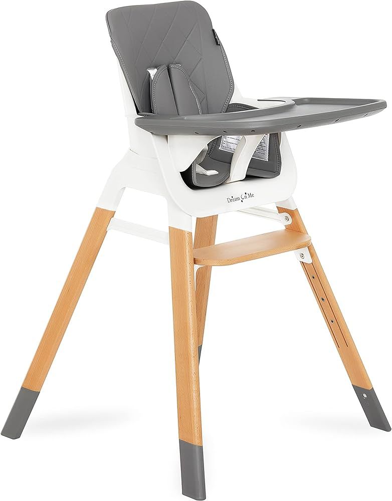 Nibble Wooden Compact High Chair in Light Grey | Light Weight | Portable |Removable seat Cover I ... | Amazon (US)