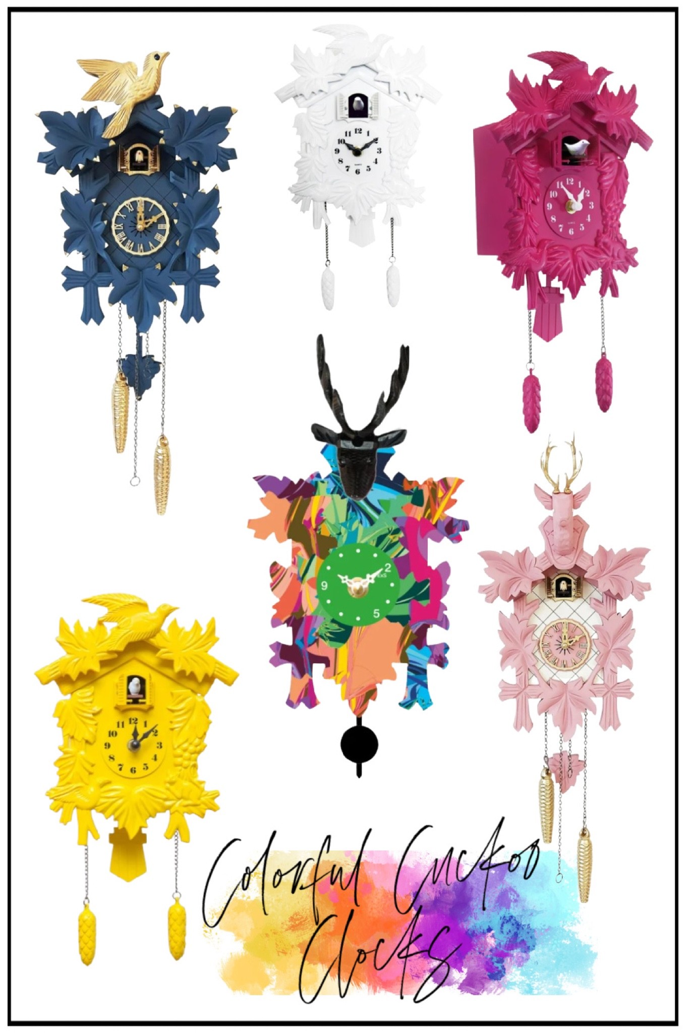 Colorful cuckoo clock, pink cuckoo clock, clock, colorful decor, multicolor cuckoo clock

#LTKhome