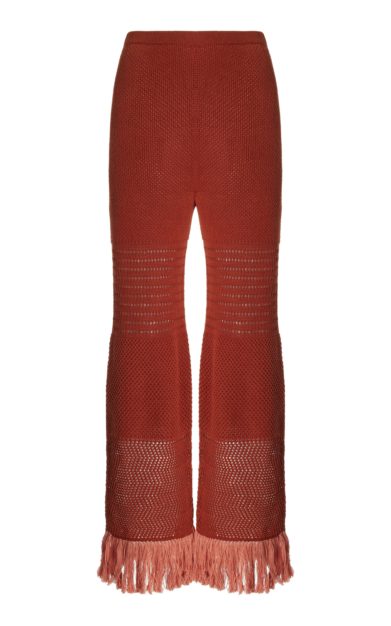 Carisa Fringed Cotton-Knit Flared Pants | Moda Operandi (Global)