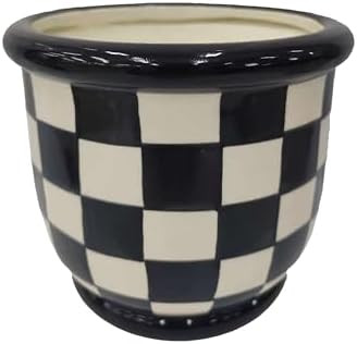 Ashland 8" Black & White Checker Ceramic Pot, Spring Floral for Crafting and Home Decor | Amazon (US)