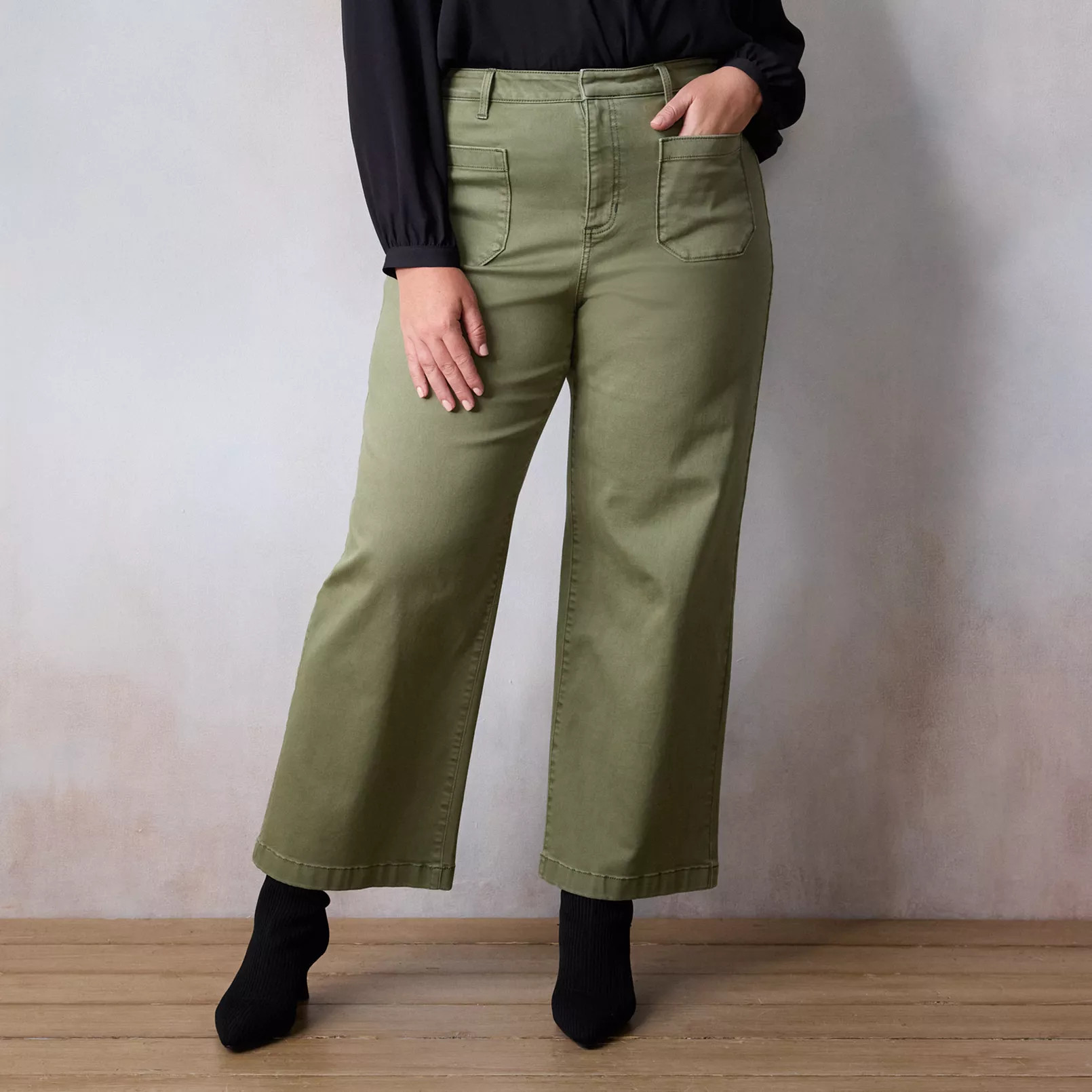 Plus Size LC Lauren Conrad Super High Rise Plus Denim Trousers | Kohl's