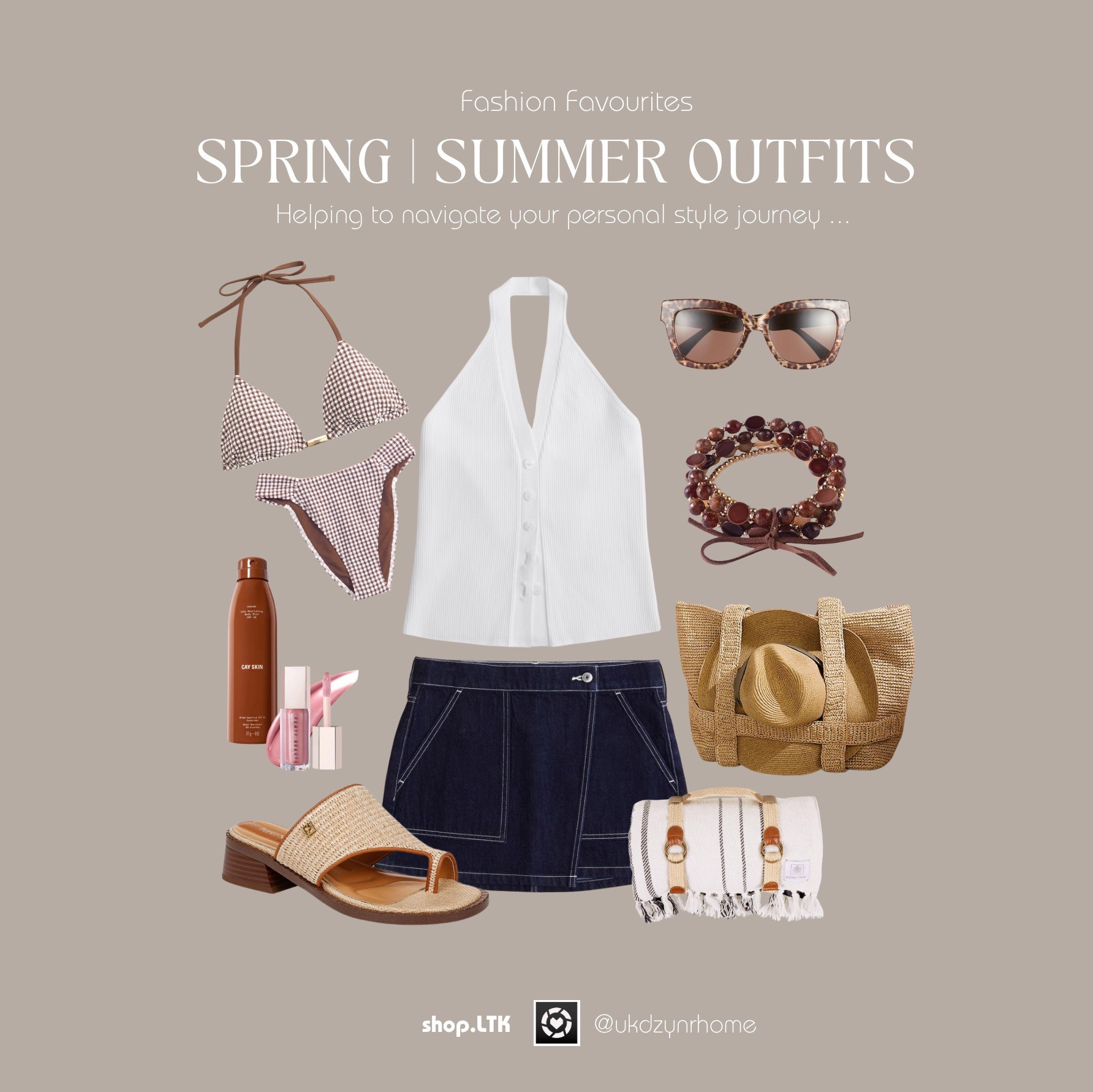 Spring | Summer Outfits | Date Night | Womens Halter Tops | Womens Short Skirts | Womens Sandals | Raffia Tote Bag | Tanning Spray | Lip Gloss | Sephora | Picnic Blanket .| Beaded Bracelet | Sunglasses | Swimsuit 

#LTKStyleTip #LTKSeasonal #LTKSwim