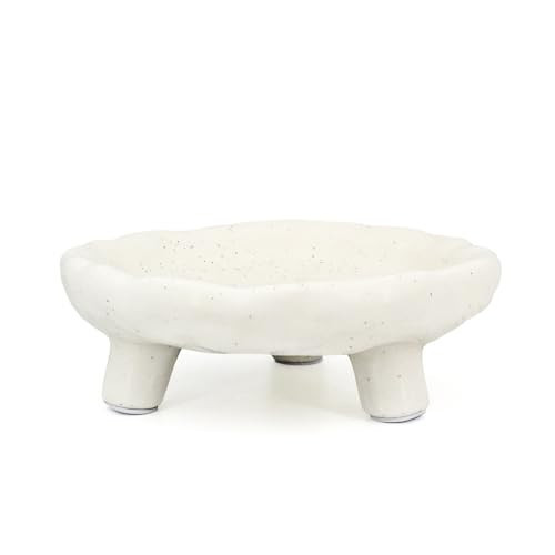 Three-Legs Ceramic Decorative Bowl- 8" Small White Footed Fruit Bowl for Kitchen Counter, Entryway &Table Home Décor,Multi-Purpose Footed Centerpiece Bowl for Candy,Breads,candles, trinkets or key | Amazon (US)