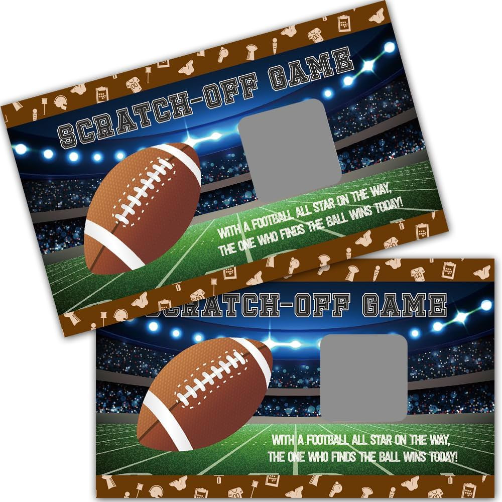 Haizct 50 Pack Football Theme Scratch Off Game, Rugby Football Scratch Card for Baby Shower Birth... | Amazon (US)