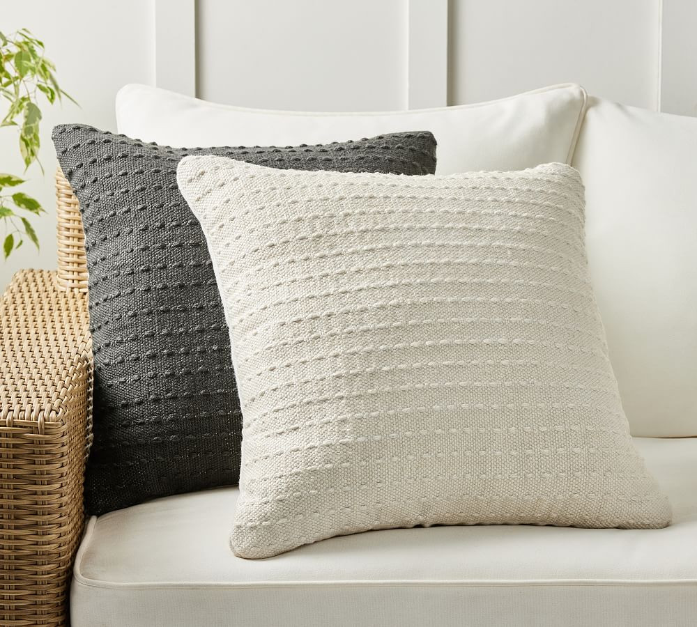 Winnet Textured Outdoor Throw Pillow | Pottery Barn (US)