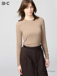 HEATTECH Extra Warm Cashmere Blend Crew Neck T-Shirt | UNIQLO (UK)