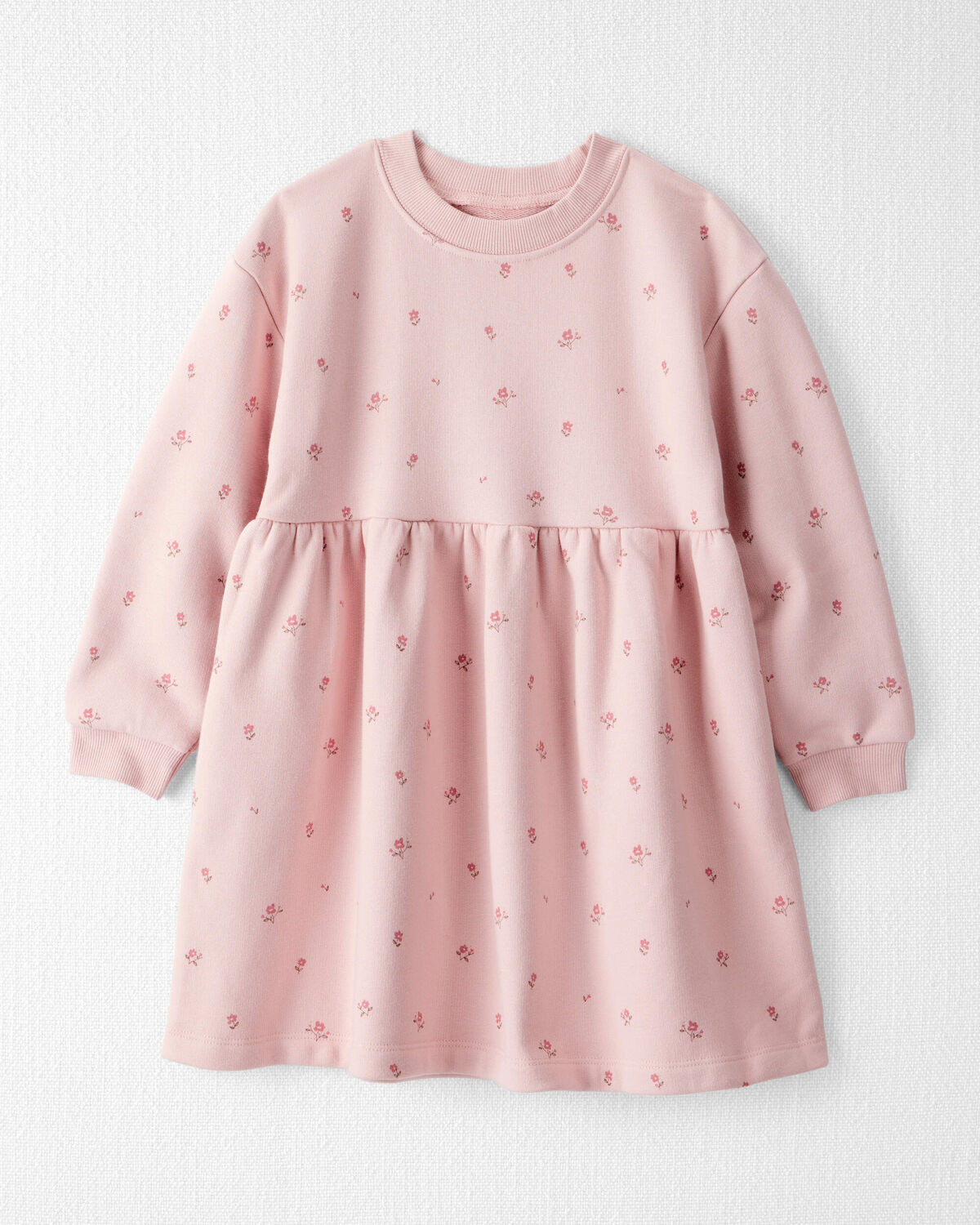 Toddler Girl French Terry Dress Made with Organic Cotton in Blush Petals PrintWrite a review | Carter's Inc