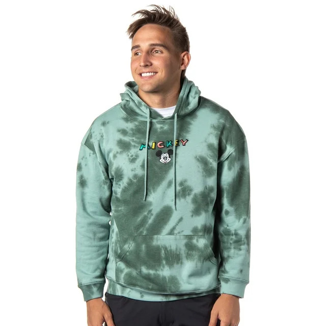 Disney Men's Mickey Mouse Tie Dye Embroidered Graphic Pull-Over Hoodie (Medium) | Walmart (US)