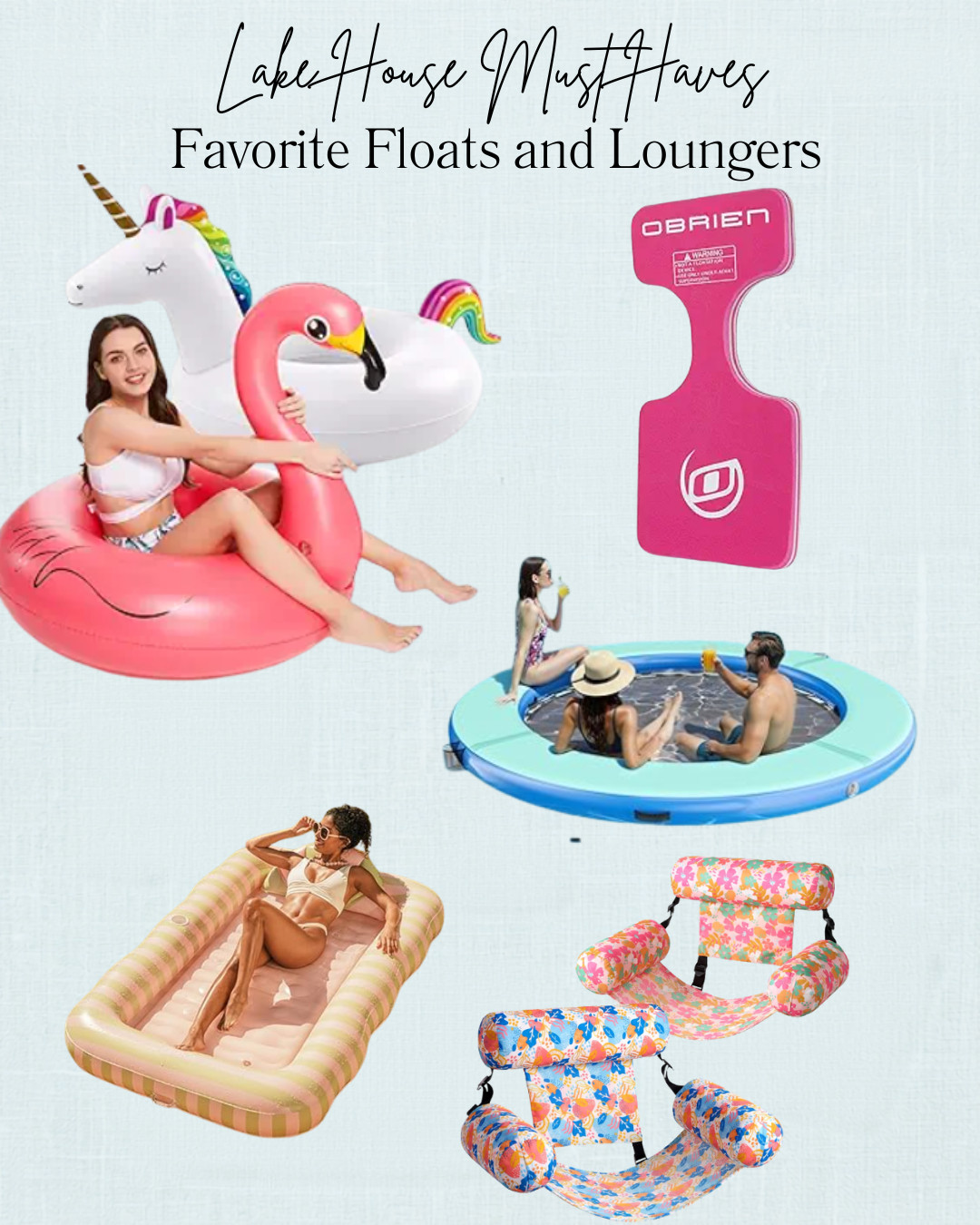 Lake season is officially here! ☀️🌊

Whether you're floating with a good book, keeping the kids entertained all afternoon, or hosting friends at the lake house, these are some of my favorite floats for making the most of summer on the water.

From relaxing loungers to fun oversized floats, these picks are perfect for long days in the sun and unforgettable lake memories. Shop all my favorites below! ✨

#LakeLife #SummerEssentials #LakeHouseStyle #AmazonFinds #SummerFavorites #FloatSeason #LakeDay #FamilySummer #WaterFun

#LTKHome #LTKSeasonal #LTKOver40 #LTKHome