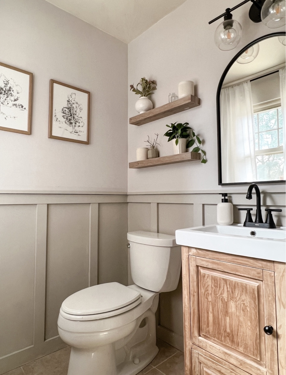 Bathroom makeover, powder room, half bath, bathroom inspo, small bathroom, bathroom remodel, bathroom decor, farmhouse decor 

#LTKFind #LTKhome