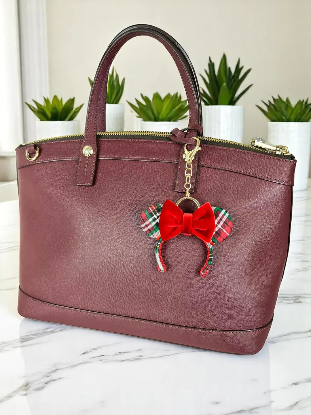 Christmas Mini Mouse Ears Keychain | Disney Inspired Bag Charm | Mini Headband | Handmade Gift | ... | Etsy (US)