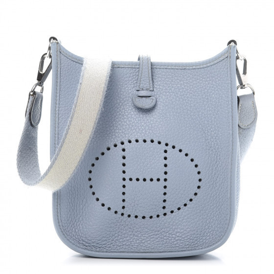 HERMES Taurillon Clemence Amazone Evelyne TPM Bleu Lin | Fashionphile