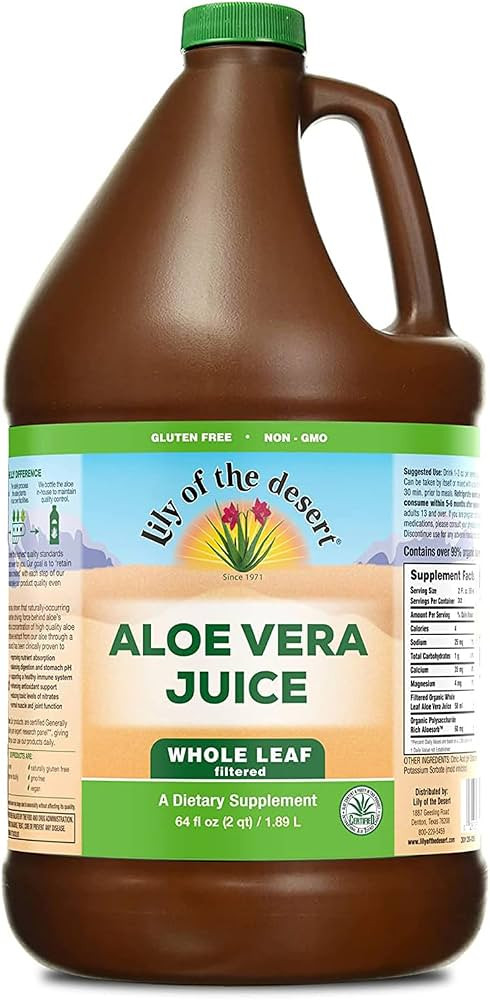 Lily Of The Desert Aloe Vera Juice, Whole Leaf, Organically Grown, Non-GMO, 64 Fl Oz | Amazon (US)