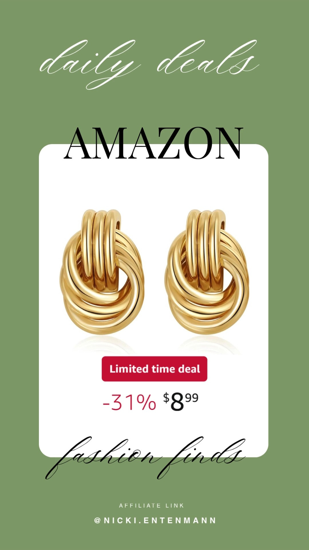 These gold plated knot earrings bring cheerful charm and effortless shine to everyday style with timeless flair. #GoldPlatedEarrings #KnotDesign #JewelryGoals #FashionEssentials #DailyStyle #ElegantLooks #TrendyAccessories #WardrobeFavorites #ModernCharm #ChicWear ✨💛🌸
 

 #LTKgrwm #LTKBeauty #LTKWedding