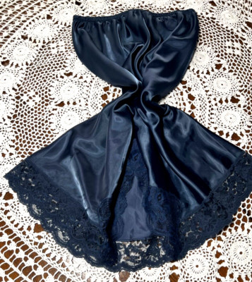 Christian Dior Lingerie Vintage Navy Blue Half Slip Skirt USA  Large 25 inches  | eBay | eBay US