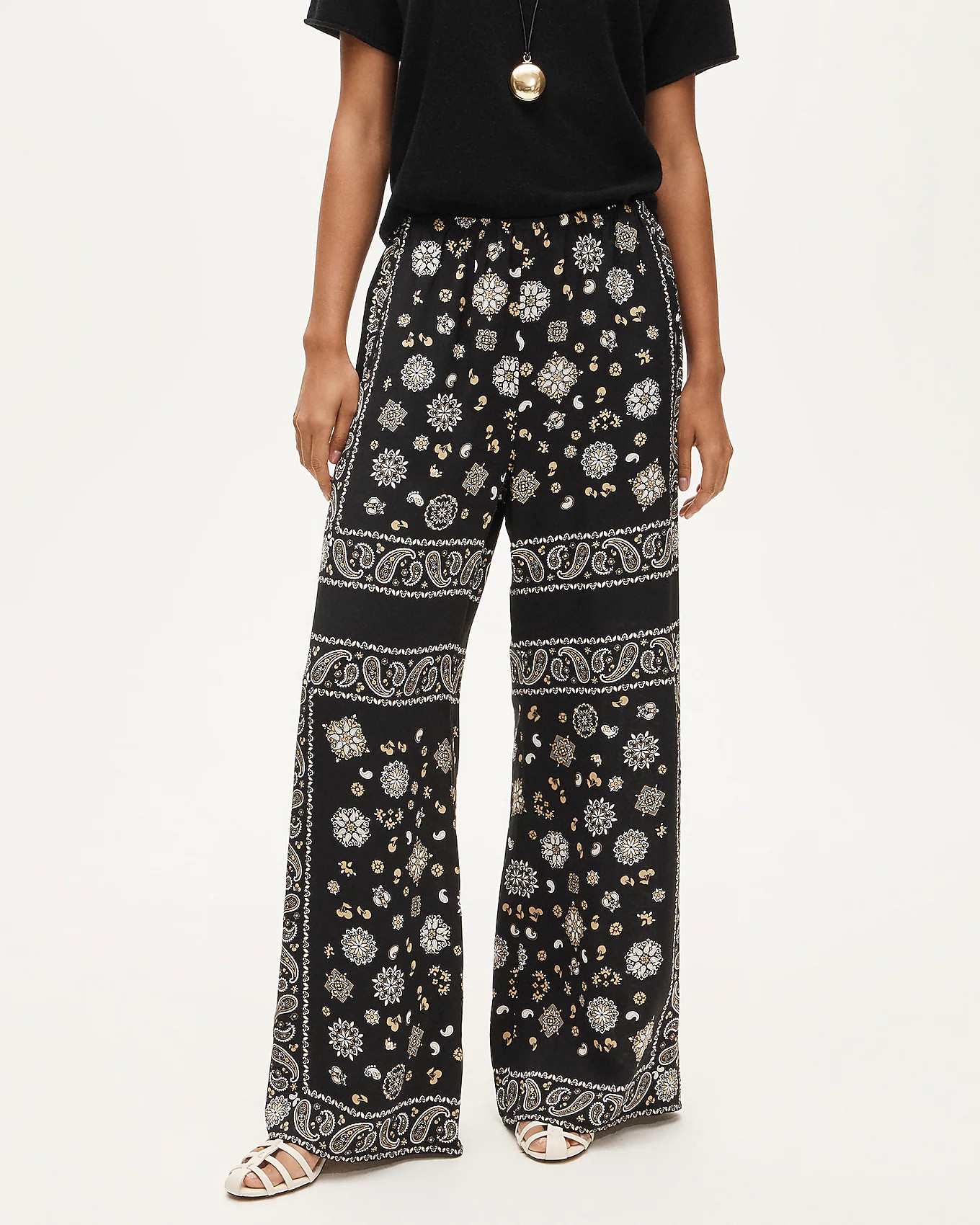 Tall Cosmo pant in bandana-print viscose twill | J. Crew US